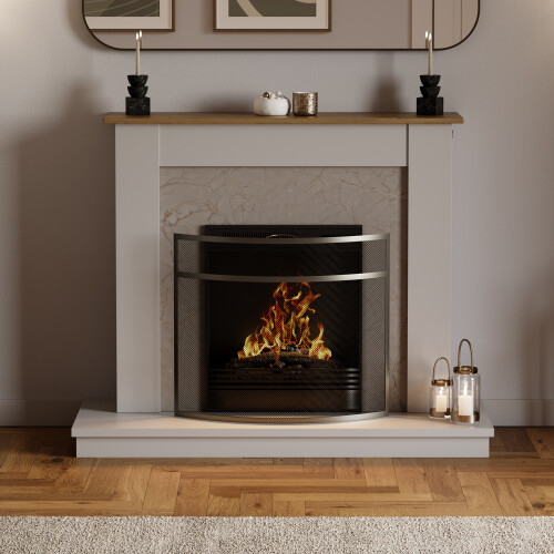 (Nickel) Buckton Fire Screen Guard Fireplace Accessory 2