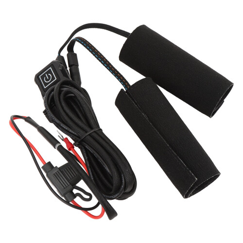 12V Motorcycle Heated Grip Cover Waterproof 3 Temp Settings, Easy Hook & Loop