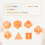 Polyhedral Dice Set 7 Piece Handmade with Edges for Table Games ,Shiny Orange 9
