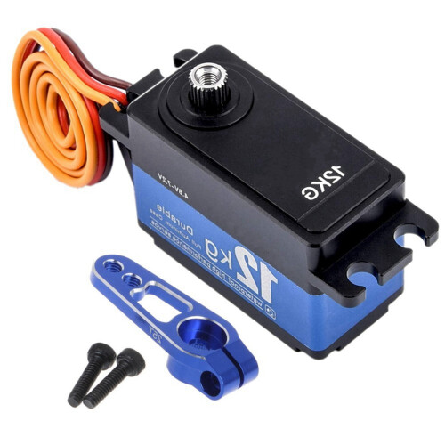 QWORK Micro Servomoteur ES08MA Métal - Servo Analogique Numérique Haute Couple 4.8V-6V Robot RC