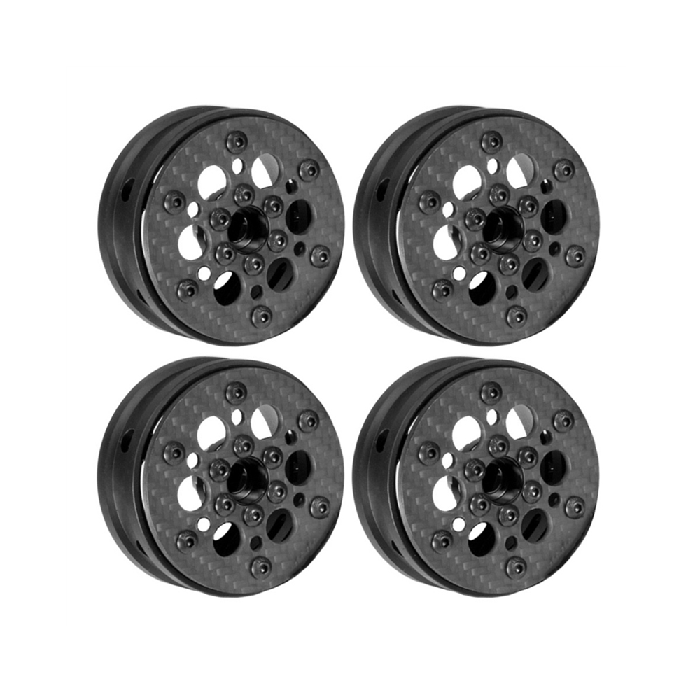 4Pcs Carbon Fiber 1.9inch Beadlock Wheel Rim Hub for 1/10 RC Crawler Car Axial SCX10 TRX4 D90 MST VS4-10,D