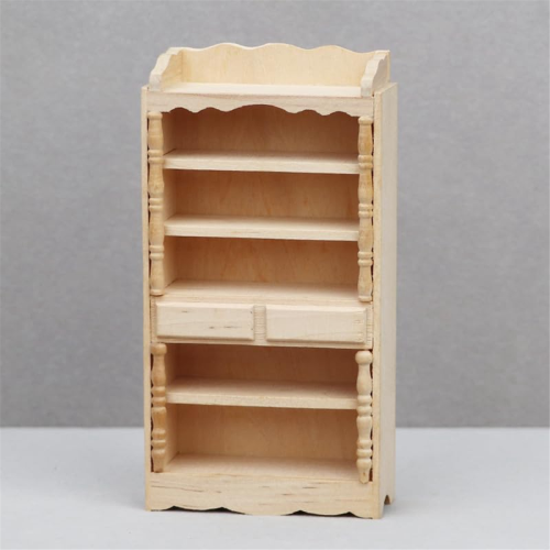 Miniature Classic Wood Bookcase Unfinished Display 2