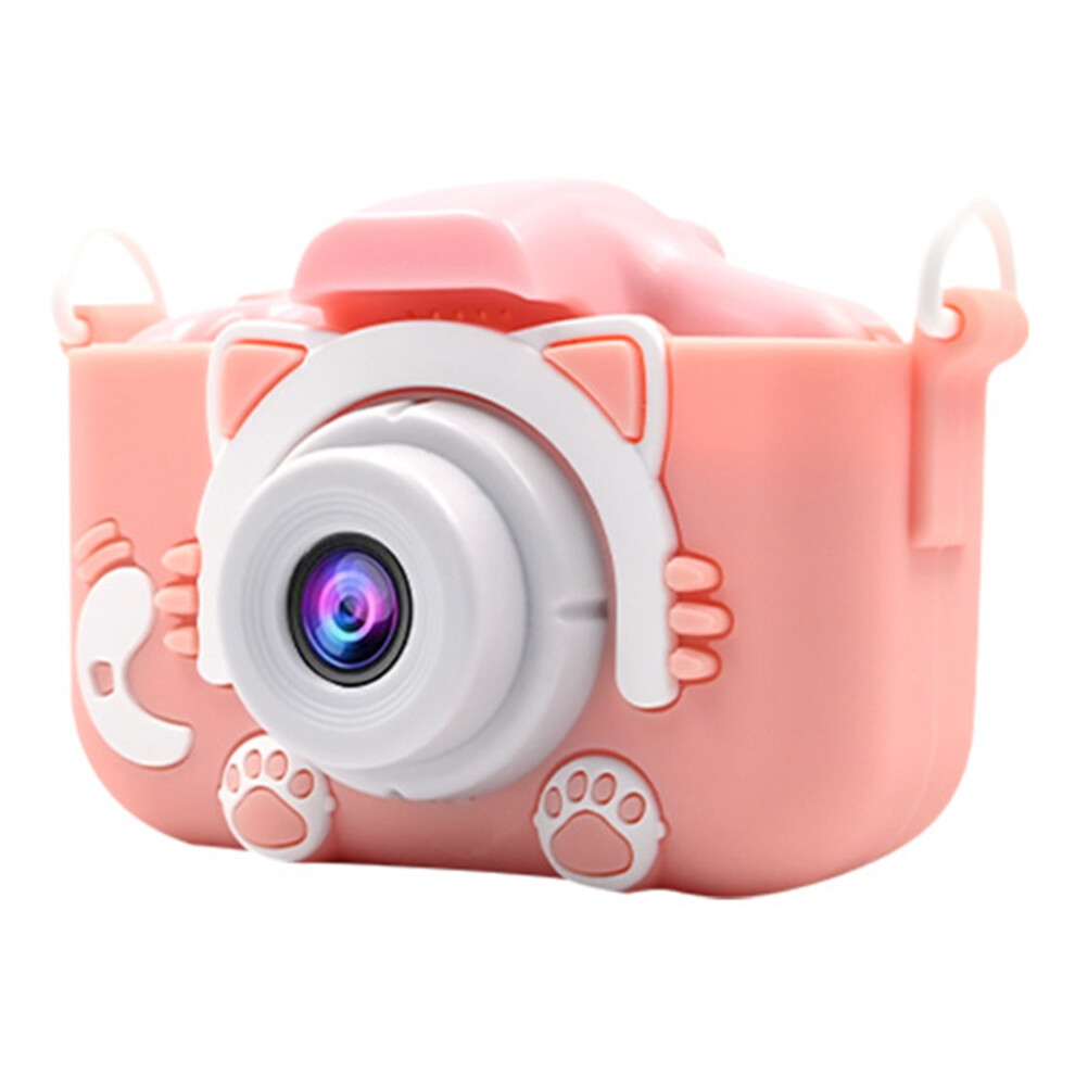 CáMaras De Silicona Con DiseñO De Gato Para NiñOs, CáMara De VíDeo Hd Dual Para FotografíA, Juguetes, Regalo Para Festivales, Color Rosa-image