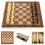 Wooden Foldable 3 in 1 Chess Backgammon Board Folding Game 34x34cm 5