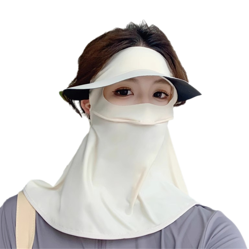 White Sun Protection Mask Full Face Ice Silk Anti-Uv Cycling Breathable Sunshade 4853041842858