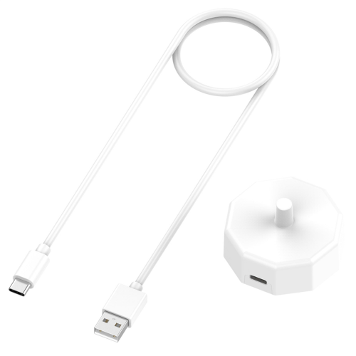 Base de carga con cable USB C, cable de carga magnético para cepillo de dientes eléctrico, cable rápido blanco 1