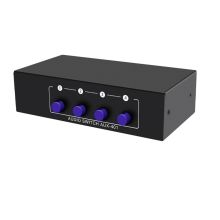AUX Audio Switcher 4 in 1 Out Stereo Selector 4X1 3.5mm Aux L/R Switch Box Analog Selector, A
