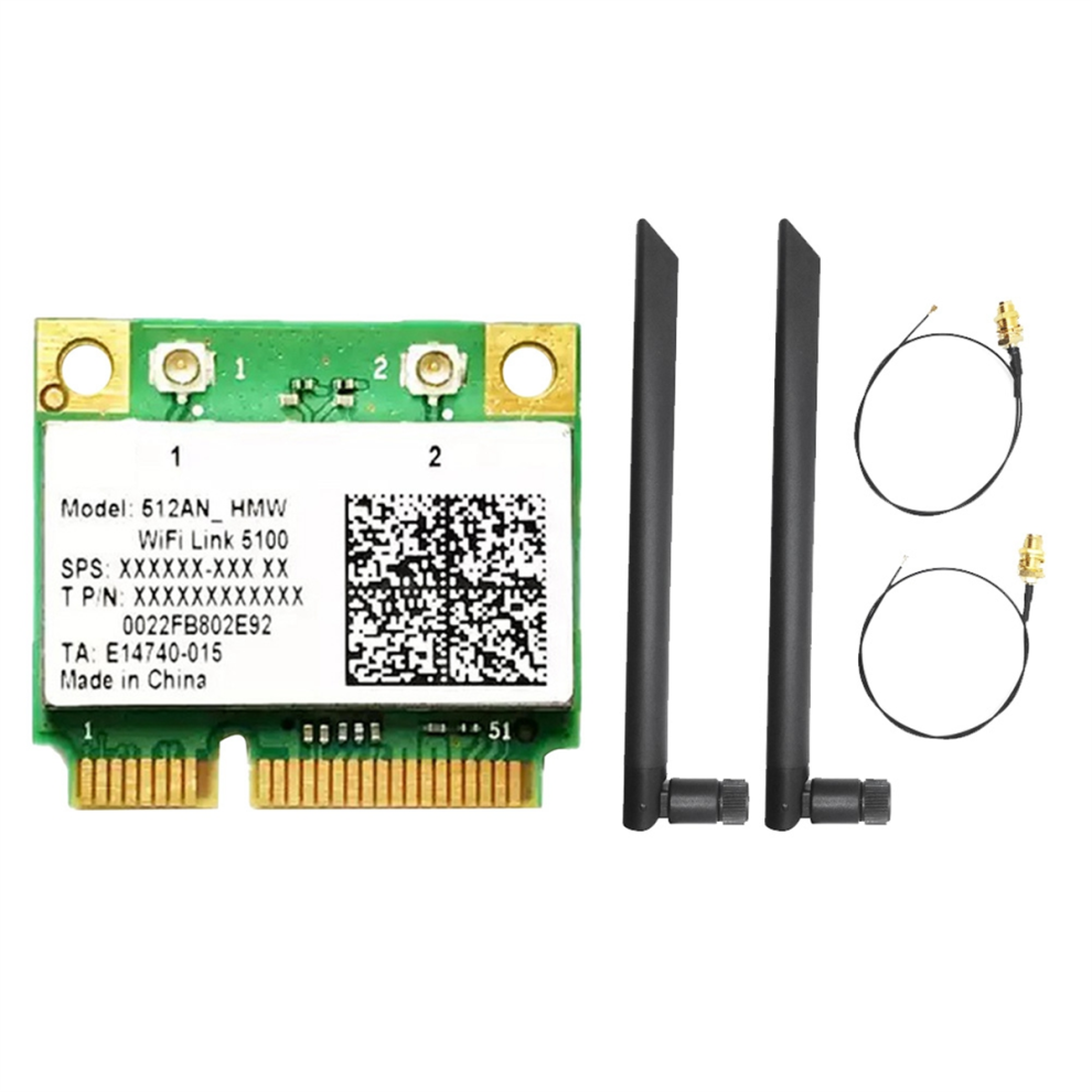 5100Agn Wifi Card+8Dbi Antenna 2.4G&5G 300Mbps Minipcie Wireless Network Card For Hasee Laptop 4853041846948