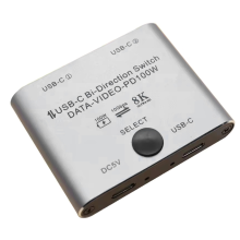 Kaksisuuntainen USB-C-kytkinjakaja 8K-kytkin KVM 60Hz 4K 144Hz video useille lähteille ilman linjaa