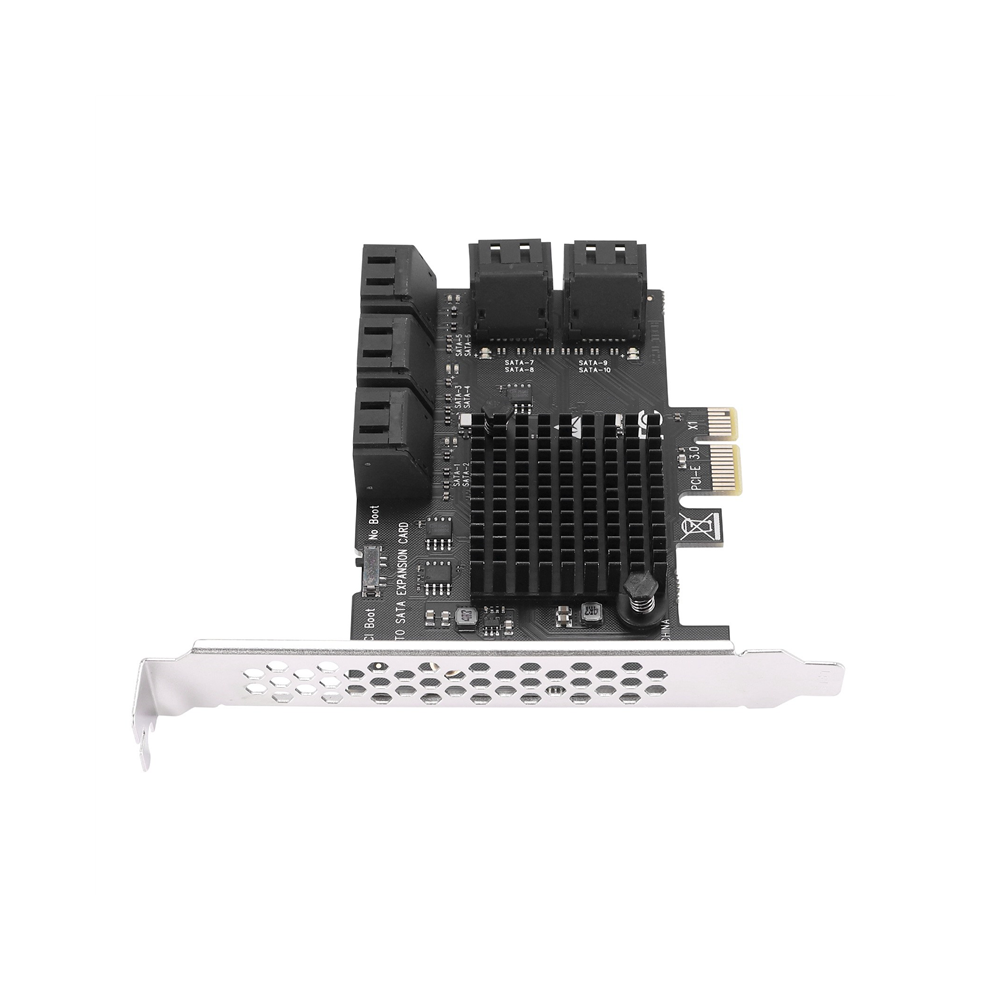 10 Port Sata 3.0 To Pcie X1 Expansion Card Pci Express Adapter Sata3 6G Converter With Heatsink For 4853041852871