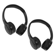 2Pack IR Wireless Headphones for Car DVD Player Headrest Video,On-Ear Infrared Headset Universal (Black)