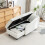 Living And Home Left Hand Facing Chenille Chaise Lounge with Storage and Pillow 2
