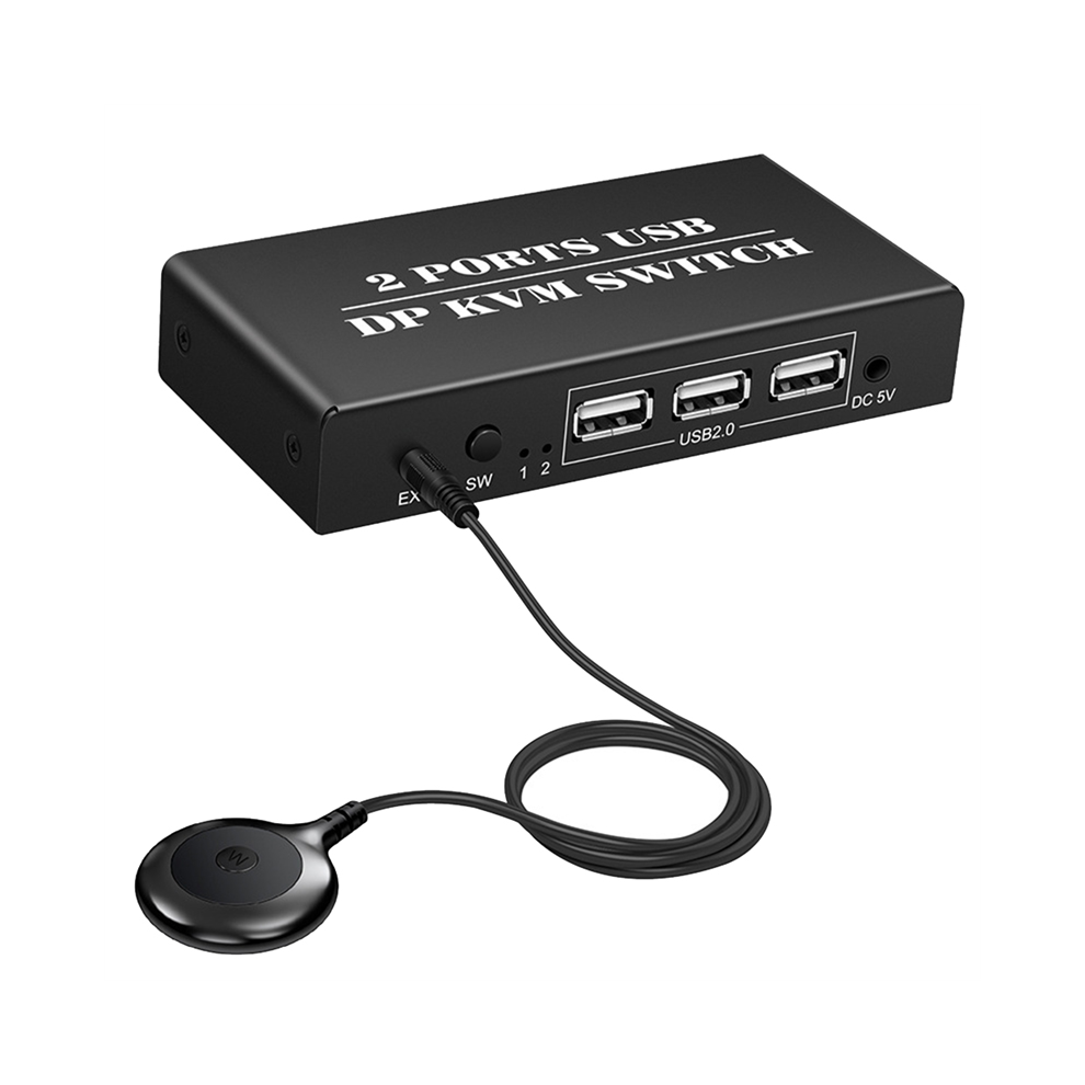 Dp Kvm Switch 2 Port 8K@30Hz Displayport1.2 In 1 Out With 3 Usb2.0 For Pc Laptop Share Keyboard Mouse 4853041849710