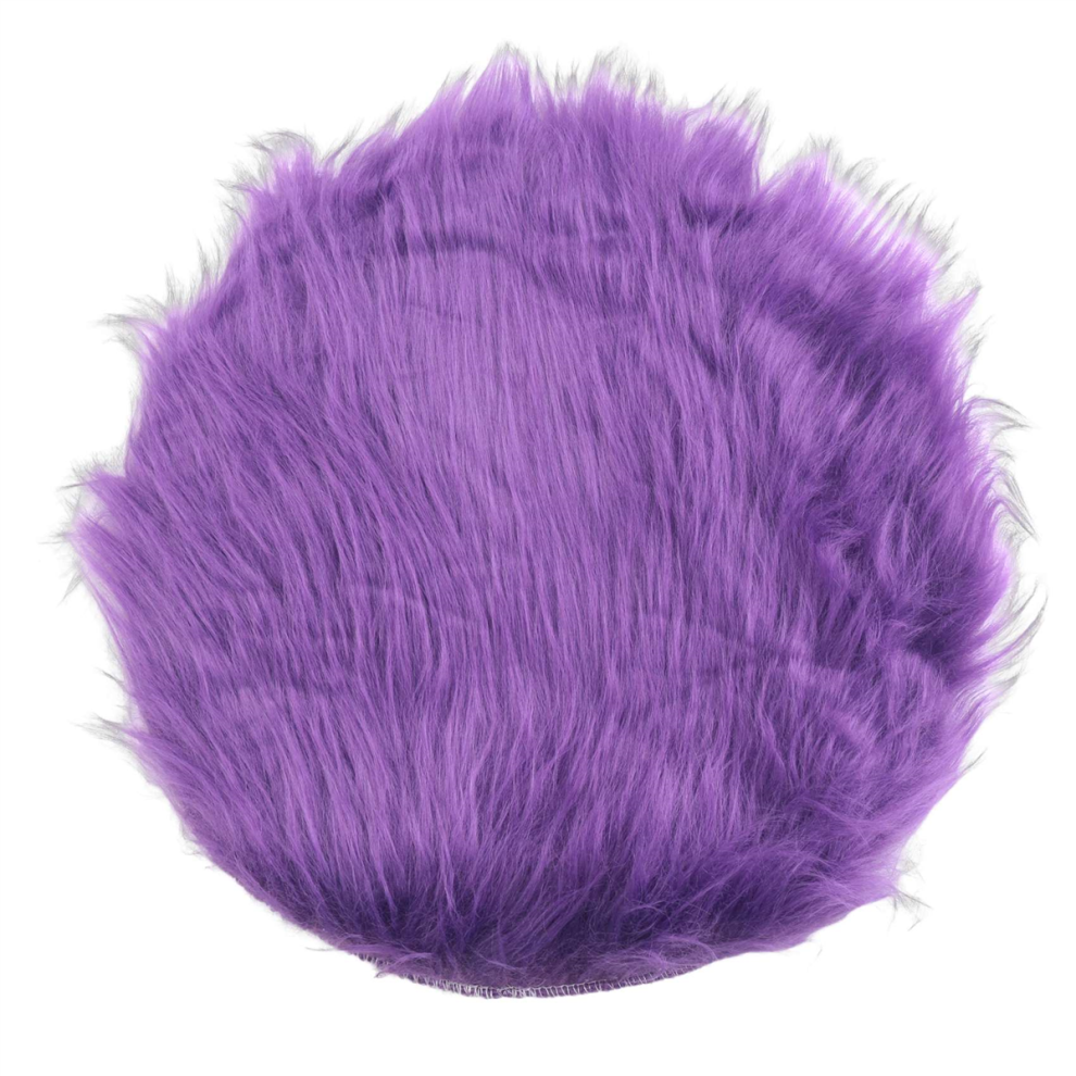 faux sheepskin wool carpet 30 x cm soft longhair decorative cushion Chair sofa mat (Round )-image-OPC-PJ9P292-NEW