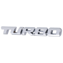 Naklejka TURBO Universal Car Motorcycle Auto 3D Metal Emblem, srebrna