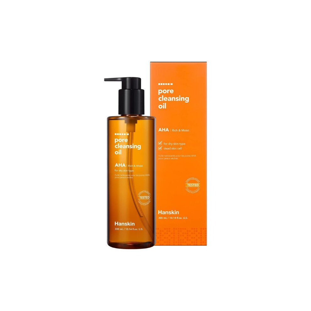 Hanskin Pore Cleansing Oil AHA Rich & Moist |Hydrates & Nourishes Skin with Botanical Oils- 300ml