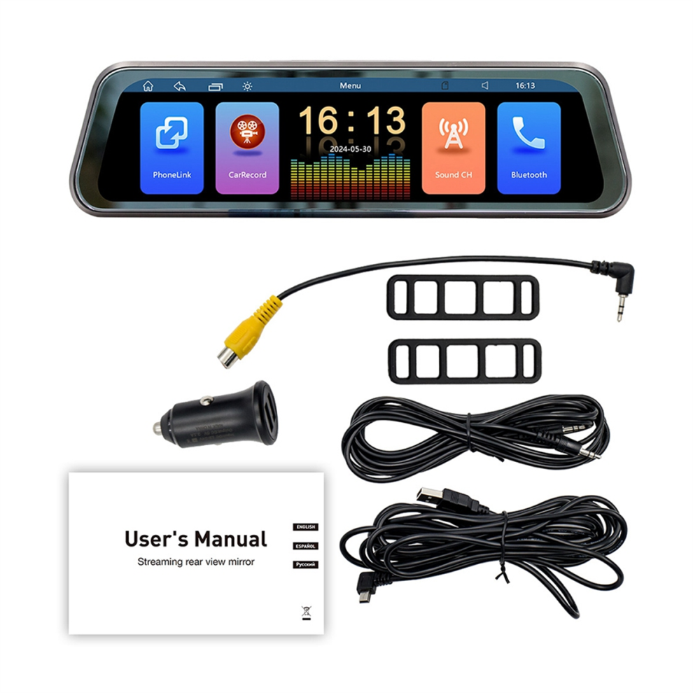 9.36 Inch Touch Screen Wireless Carplay Car Stream Media Dashcam Dvr Rearview Mirror Dash Camera Recorder Night Vision 4853041886296