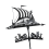Metal Weather Vane Vintage Pirate Ship Wind Direction 2