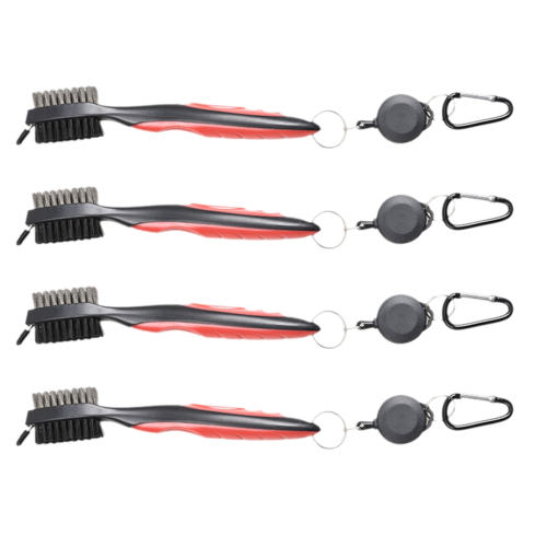 Golf Club Cleaning Brush, Ball Double-Sided Tool, Red