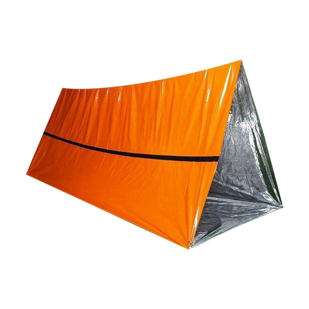 Couverture de survie extérieure, tente orange + sac avec sifflet