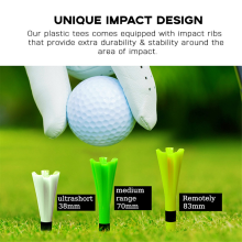100 kpl golftiitä, 83 mm, kestävät, 4 piikkiä
