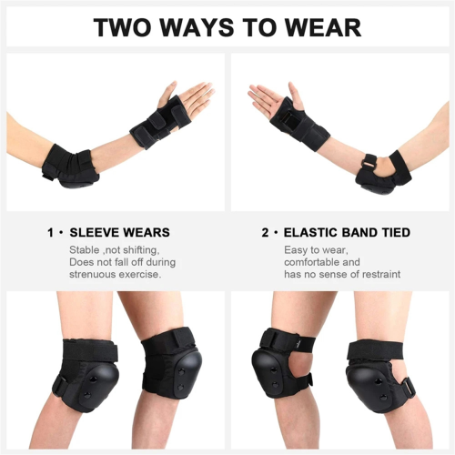 6Pcs Adult/Youth Knee Pads Elbow Wrist Guards L 2