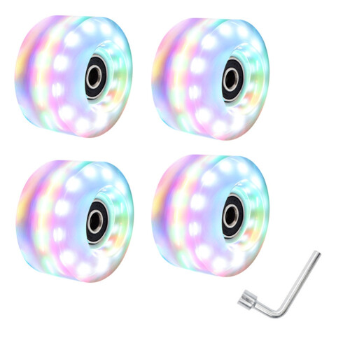4 Roller Skate Wheels 58mm X 32mm Luminous Quad colored