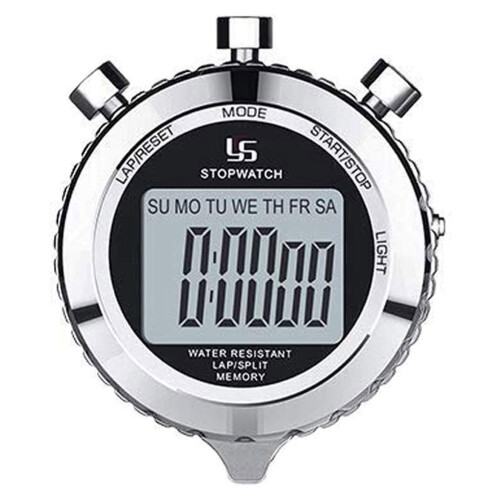 Digital Stopwatch Timer Metal Stop Watch 2 Lap 2