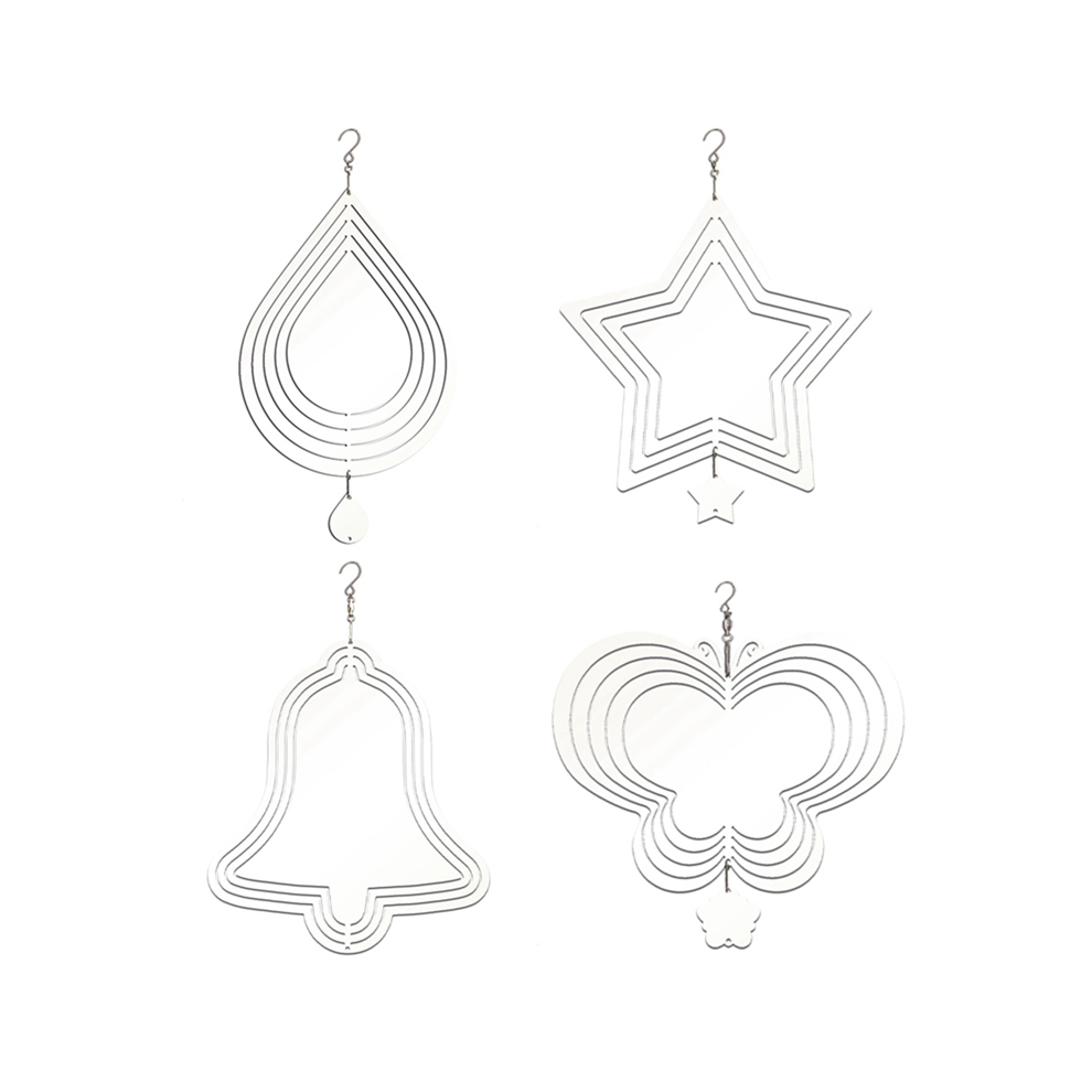 4 Piezas De Molinetes De Viento En Blanco Para SublimacióN, 3D-image