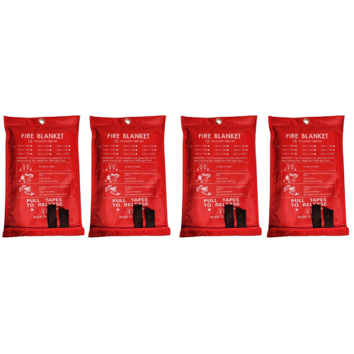 4PCS Emergency Fire Blanket, (78.7Inch X 78.7Inch) 1