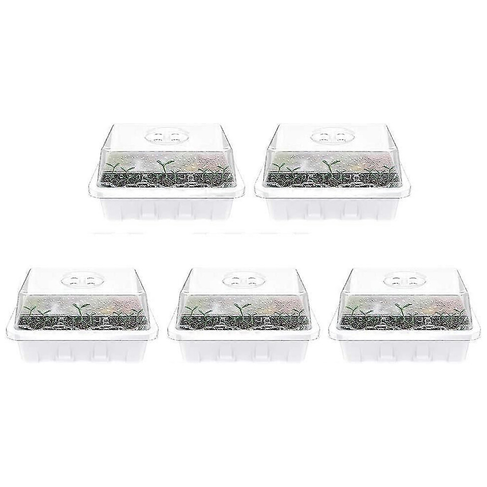 Lot de 5 plateaux de semis, mini serre de semis, plateaux de culture avec couvercle, compatible avec
