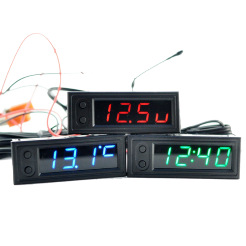 Reloj de coche universal automotriz digital rojo 2