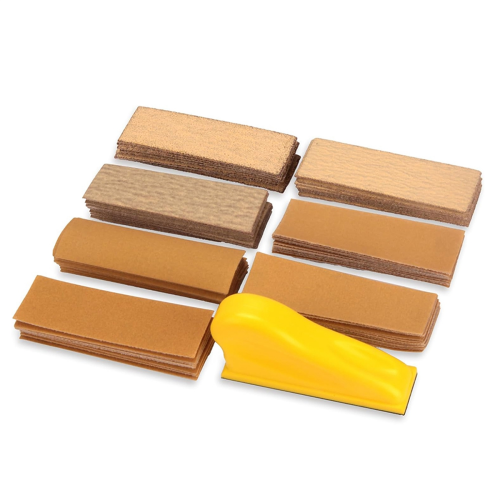 Kit de papier abrasif de précision de type micro, mini bloc de ponçage manuel 3,5 x 1 pouce 1