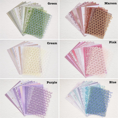 90 Sheets Scrapbook Paper And Decorative Mesh Fabric Assorted Set B 2