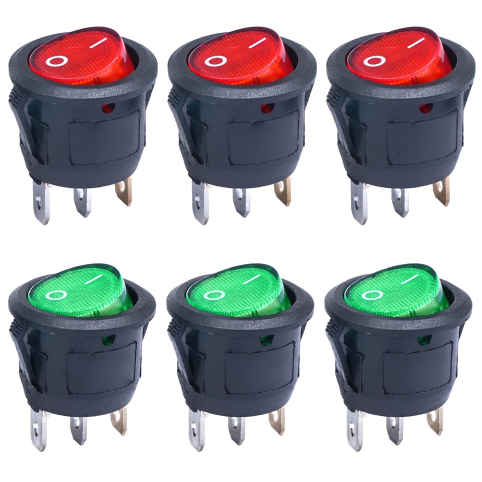 6Pcs Kcd1-105 Round Rocker Switch 4853895347233