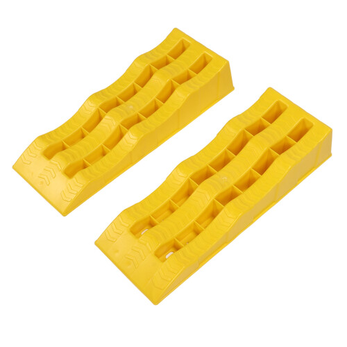 1 Pair RV Leveling Ramps 3 Stage Yellow Trailer 2