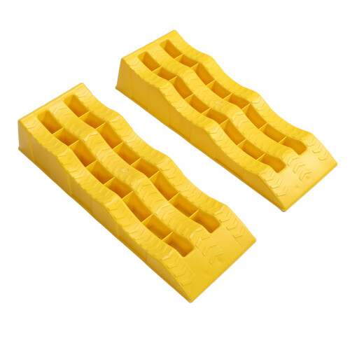 1 Pair RV Leveling Ramps 3 Stage Yellow Trailer 1