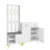 (white) Wardrobe set with shoe bench and cushion 4