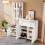 (white) Wardrobe set with shoe bench and cushion 5