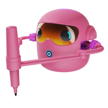Interactive Educational Drawing Robot for Kids Learning Toy with 100 Word Cards, Voice Interaction, Pink