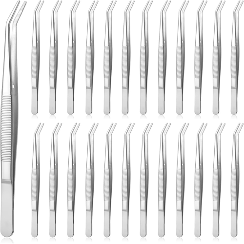 Pinzas de acero inoxidable para manualidades con punta dentada curva 1