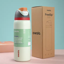 (LIGHT GREEN) Owala Insulated Stainless Steel Water Bottle with Straw, BPA-Free Sports Water Bottle, Great for Travel, 32 Oz,