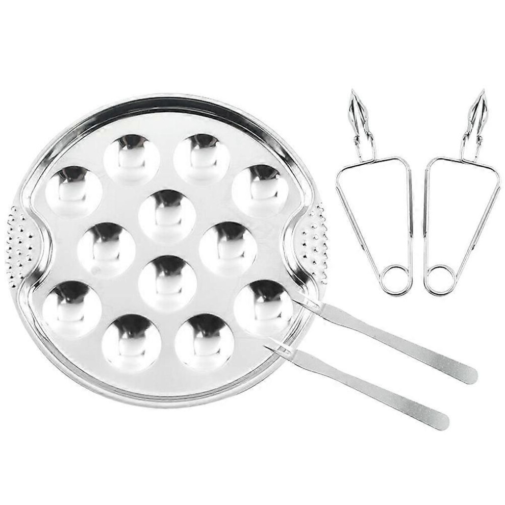 Plat de cuisson pour escargots, plaque en acier inoxydable, usage domestique, barbecue, 19 x 19 x 2