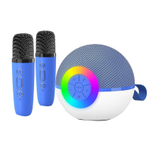 Miniaturowa maszyna do karaoke z 2 mikrofonami, przenośny mikrofon Bluetooth, zabawki z diodami LED, prezent urodzinowy dla dzieci, D