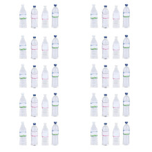 Lot de 40 bouteilles d'eau miniatures pour maison de poupée, 4 styles, accessoires pour boire, décoration