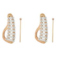2 xilófonos de mano Glockenspiel con mazos, 8 tonos, lámina de aluminio, instrumento musical de madera para preescolar