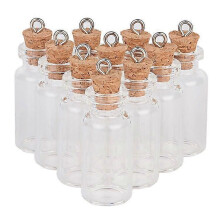 15pcs Mini Decorative Glass Bottles Small Wishing Bottles With Cork Stoppers 3ml Tiny Vials For Diy