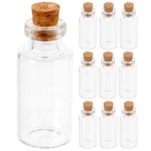 24pcs Small Glass Bottles With Cork Stoppers For DIY Crafts Wishing Messages Storage