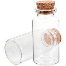 Transparent Drifting Bottle Diy Decoration Photo Prop Cylindrical Shape Wooden Lid 2Pcs