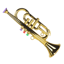 3X Trompeta 3 Tonos Teclas de Colores Juego de Simulación Mini Musical para Niños Fiesta de Cumpleaños Juguete Dorado